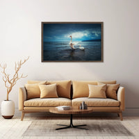 Two Swans in Serene Nature Setting Animal Poster PosterGoat