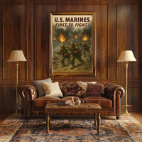 U.S. Marines Valor WWII Military Recruitment Poster PosterGoat
