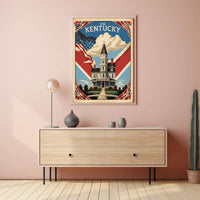 USA Kentucky Vintage House Travel Poster PosterGoat