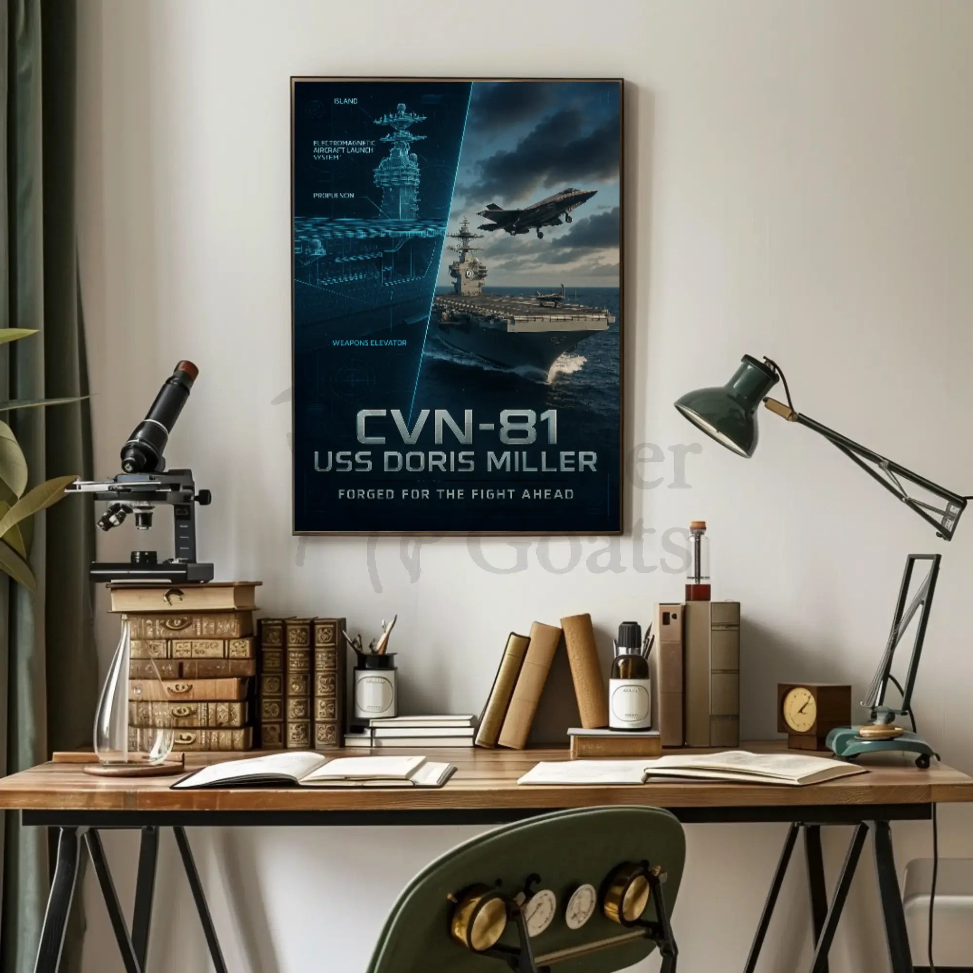 USS Doris Miller CVN-81 Military Recruitment Poster PosterGoat