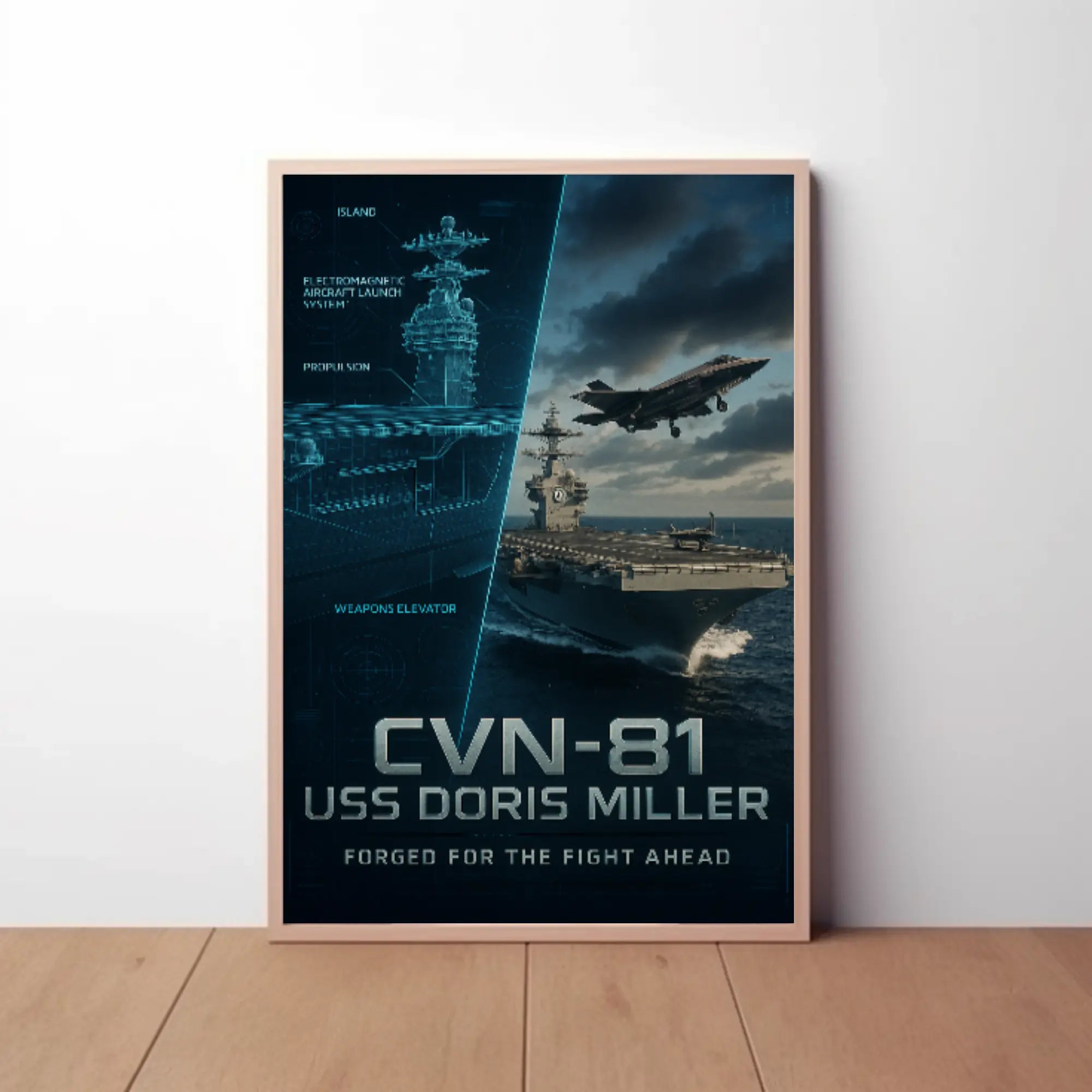 USS Doris Miller CVN-81 Military Recruitment Poster PosterGoat