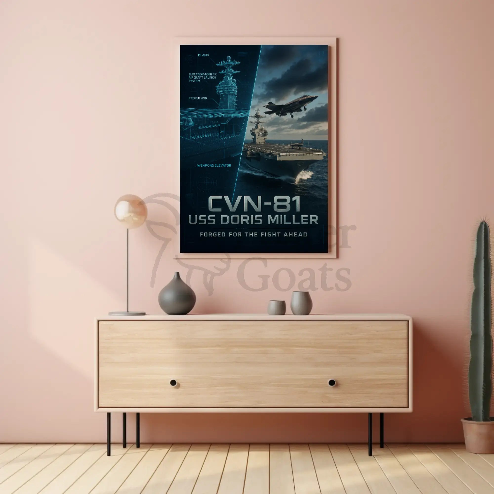 USS Doris Miller CVN-81 Military Recruitment Poster PosterGoat