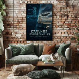 USS Doris Miller CVN-81 Military Recruitment Poster PosterGoat