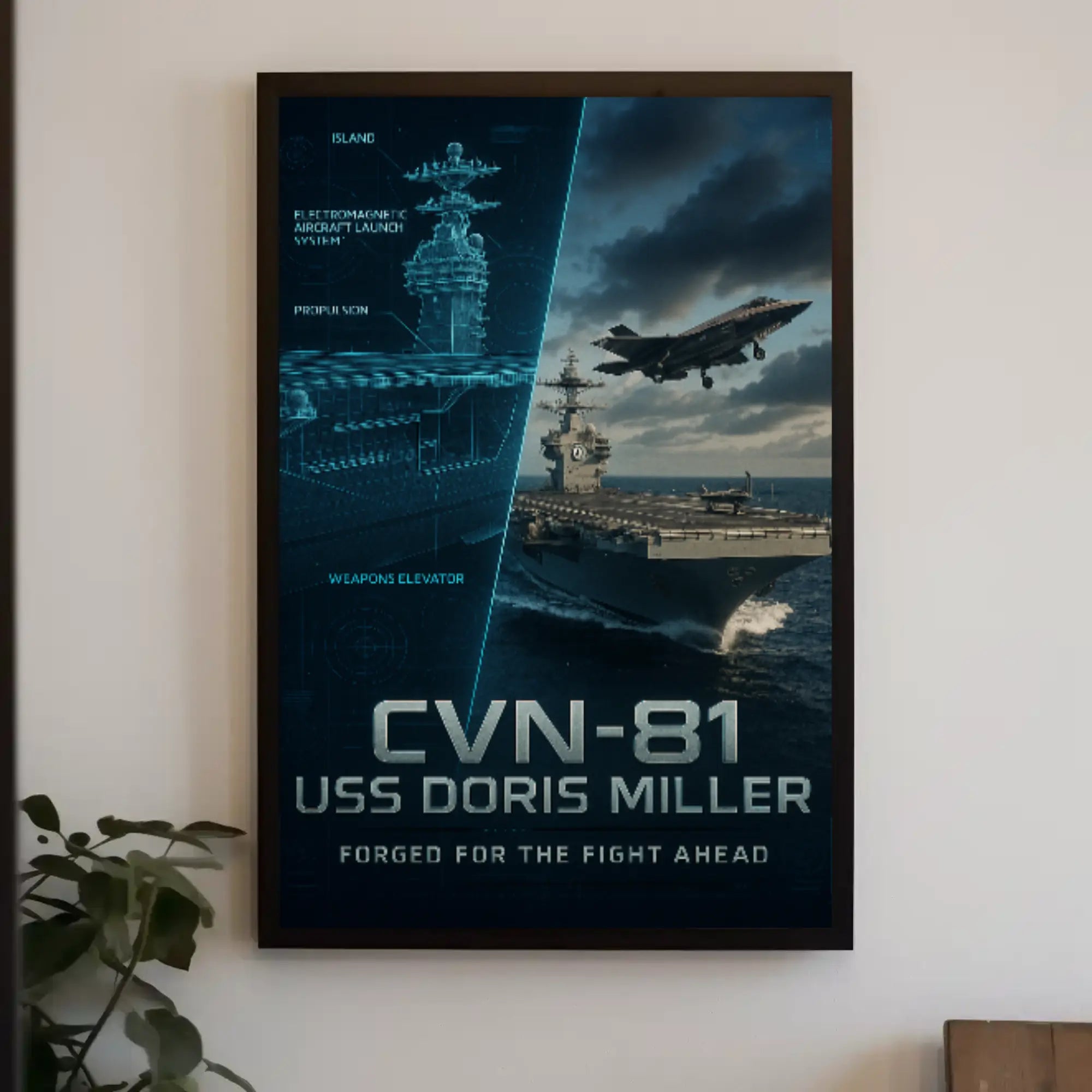 USS Doris Miller CVN-81 Military Recruitment Poster PosterGoat