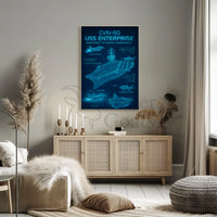 USS Enterprise CVN-80 Blueprint Military Poster PosterGoat