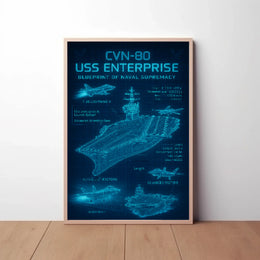 USS Enterprise CVN-80 Blueprint Military Poster PosterGoat