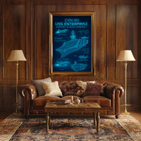 USS Enterprise CVN-80 Blueprint Military Poster PosterGoat