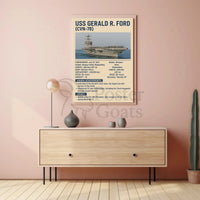 USS Gerald R. Ford Aircraft Carrier Military Poster PosterGoat