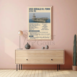 USS Gerald R. Ford Aircraft Carrier Military Poster PosterGoat