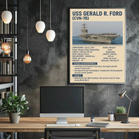 USS Gerald R. Ford Aircraft Carrier Military Poster PosterGoat