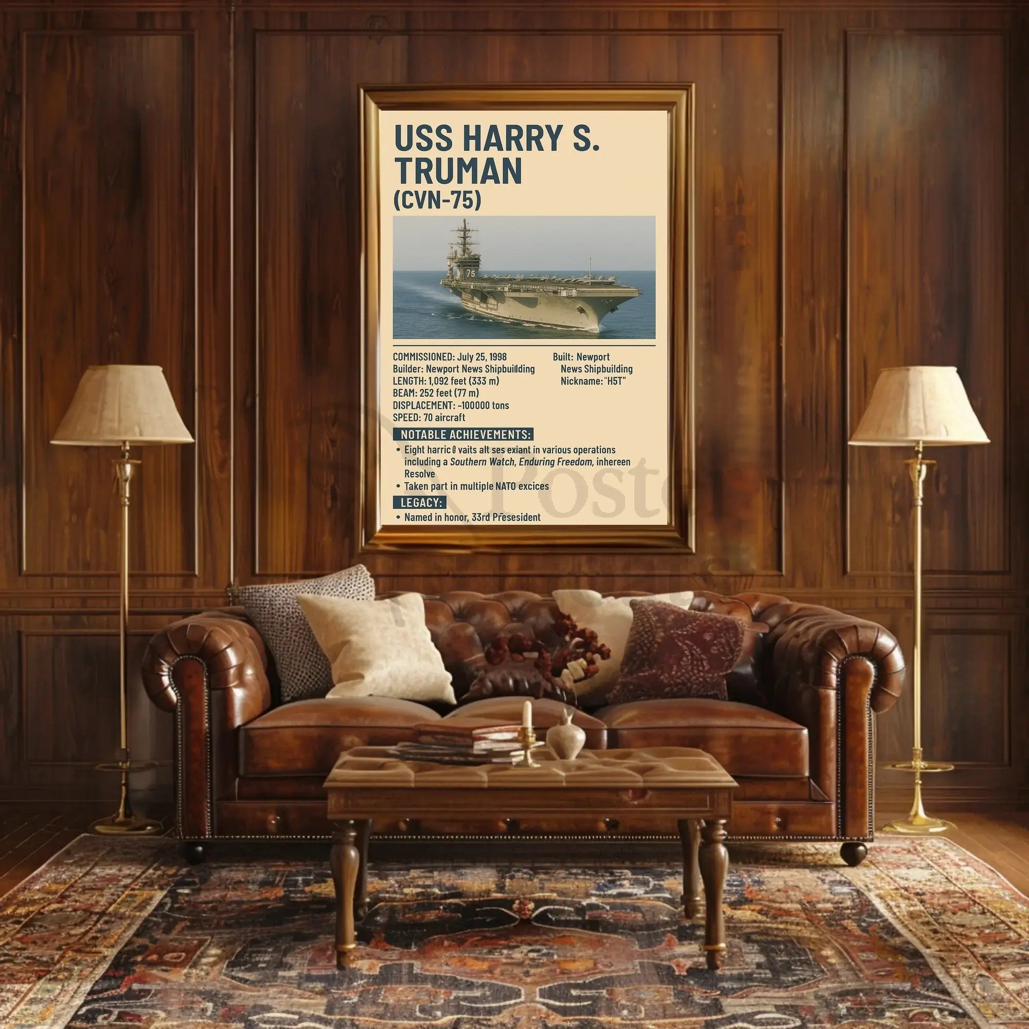 USS Harry S. Truman Military Achievements Poster PosterGoat