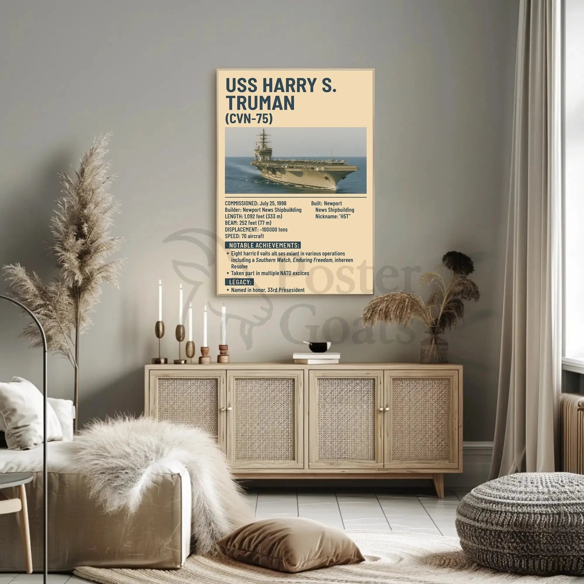 USS Harry S. Truman Military Achievements Poster PosterGoat