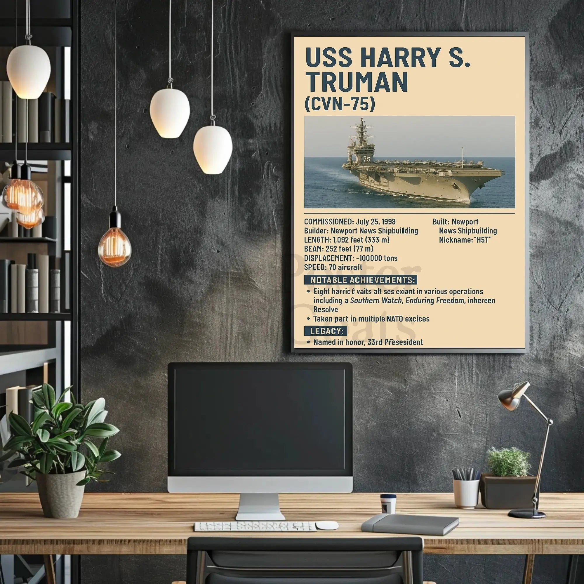 USS Harry S. Truman Military Achievements Poster PosterGoat