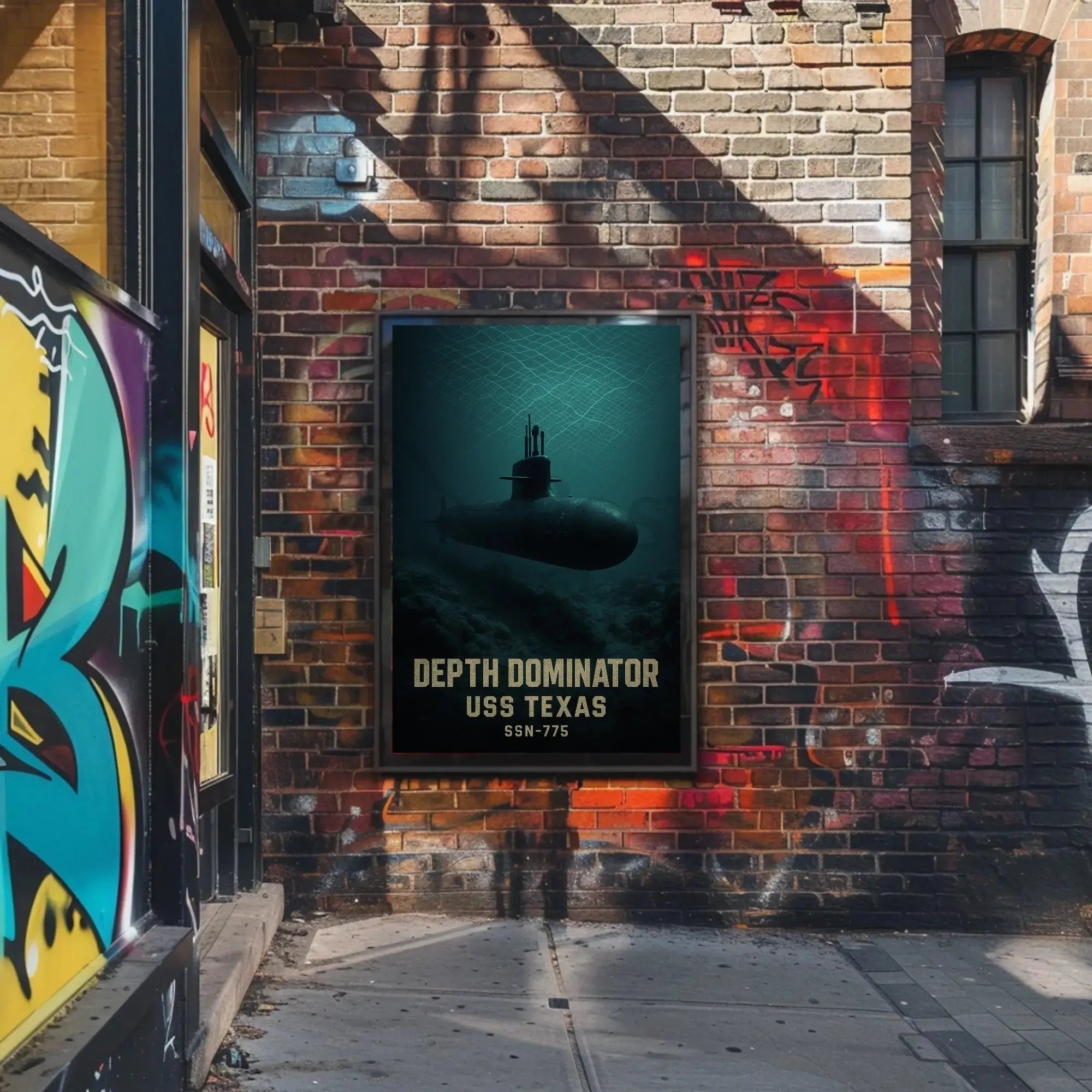 USS Texas Depth Dominator Military Poster PosterGoat