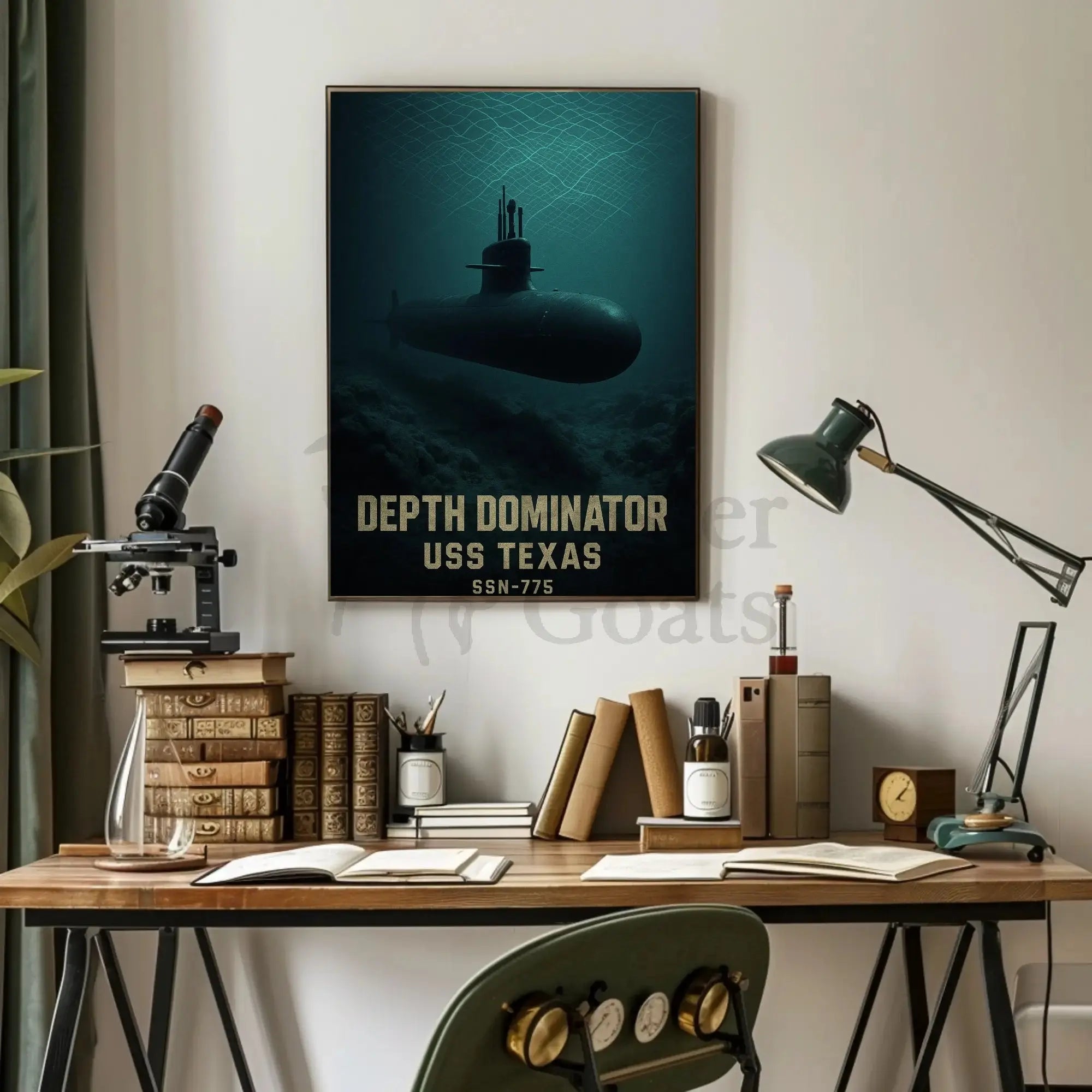 USS Texas Depth Dominator Military Poster PosterGoat