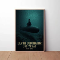 USS Texas Depth Dominator Military Poster PosterGoat