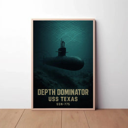 USS Texas Depth Dominator Military Poster PosterGoat