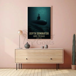 USS Texas Depth Dominator Military Poster PosterGoat