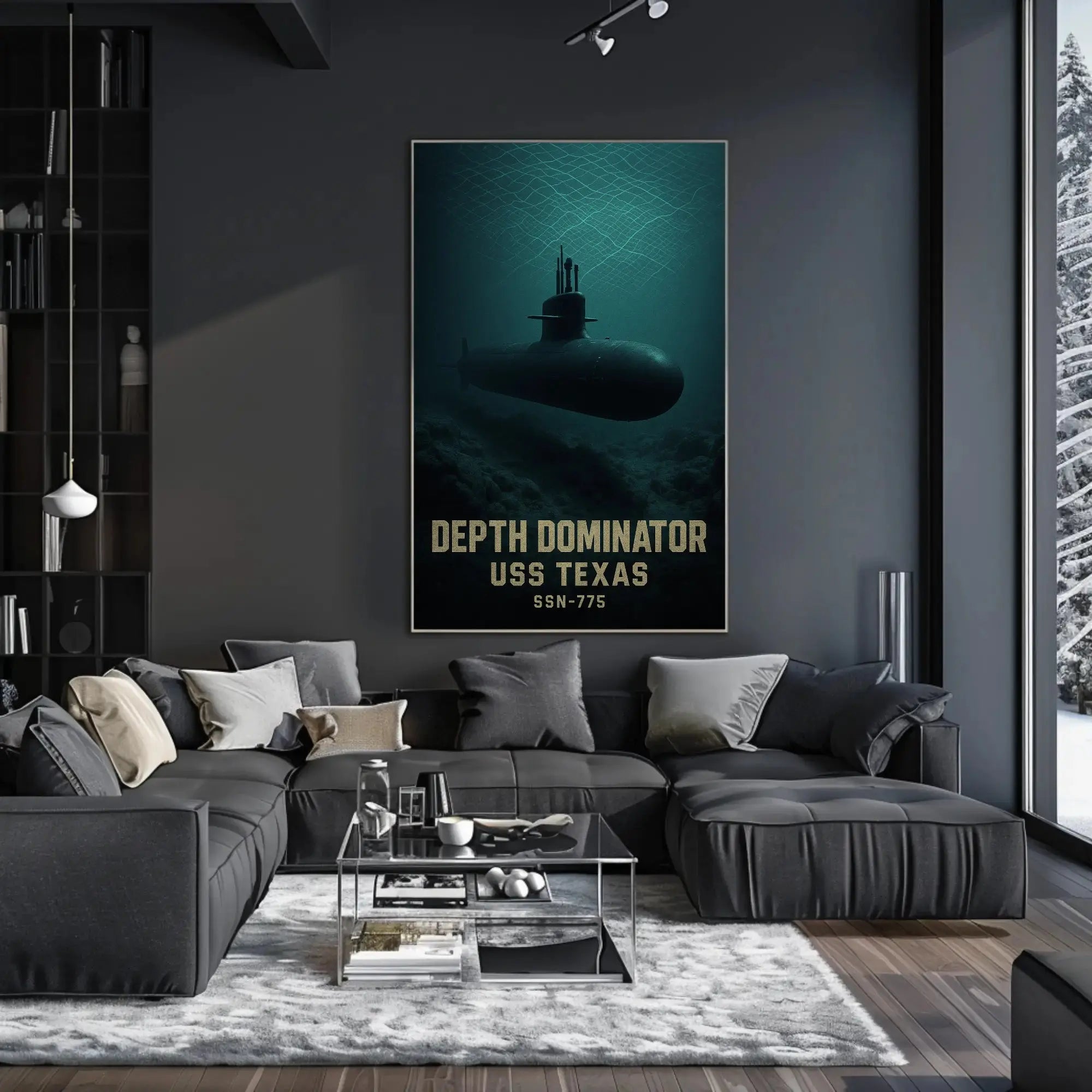 USS Texas Depth Dominator Military Poster PosterGoat