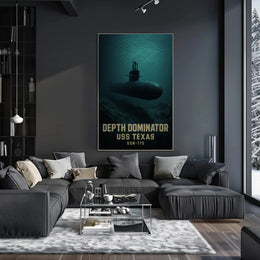 USS Texas Depth Dominator Military Poster PosterGoat