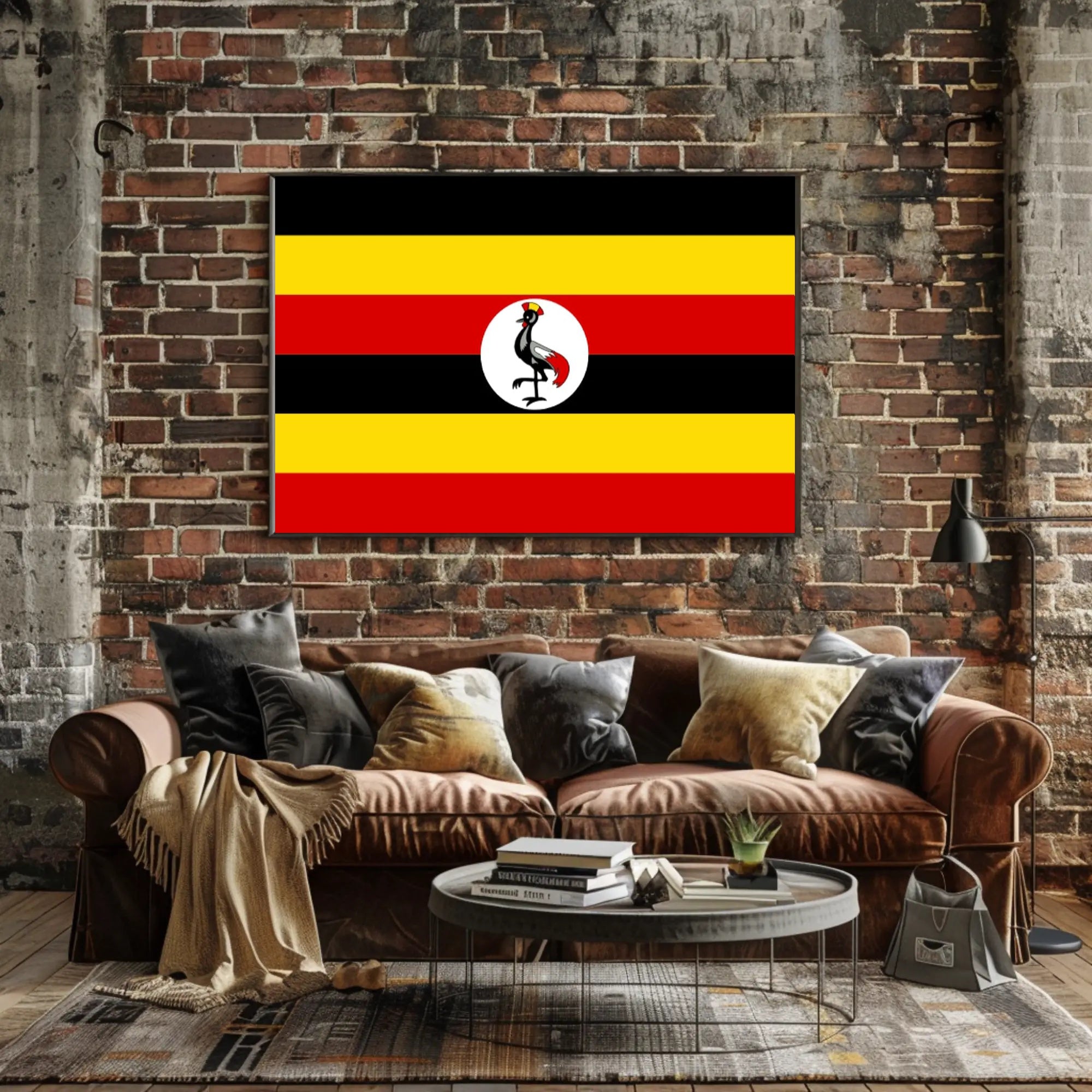 Uganda National Flag Art for Country Flag Poster PosterGoat