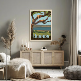 Uganda Wildlife Vintage Travel Poster PosterGoat