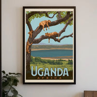 Uganda Wildlife Vintage Travel Poster PosterGoat