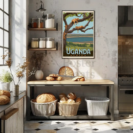 Uganda Wildlife Vintage Travel Poster PosterGoat