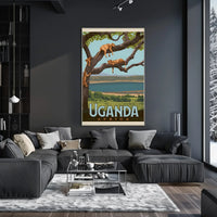 Uganda Wildlife Vintage Travel Poster PosterGoat