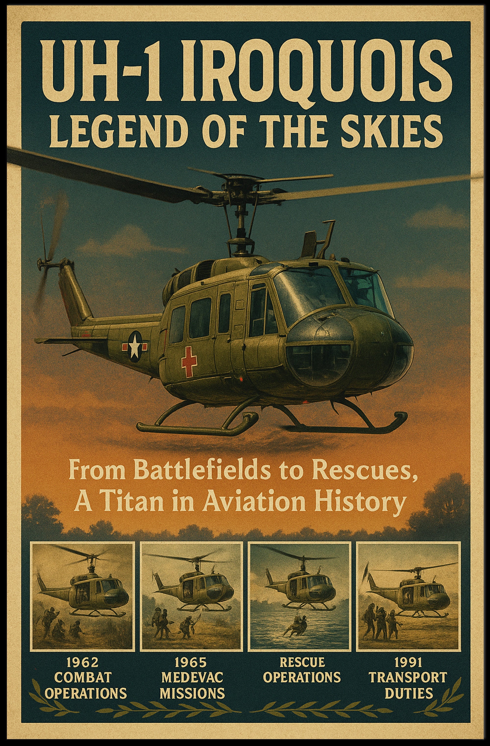 Uh-1 Iroquois Legend Of The Skies Poster PosterGoat