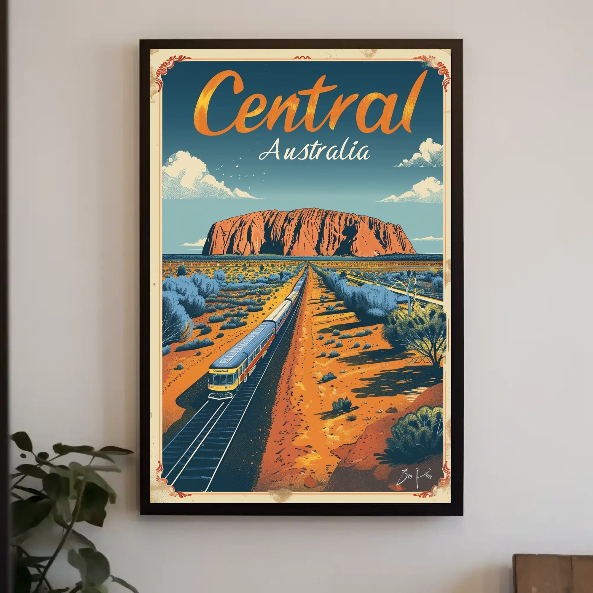 Uluru Australia Vintage Travel Adventure Poster PosterGoat