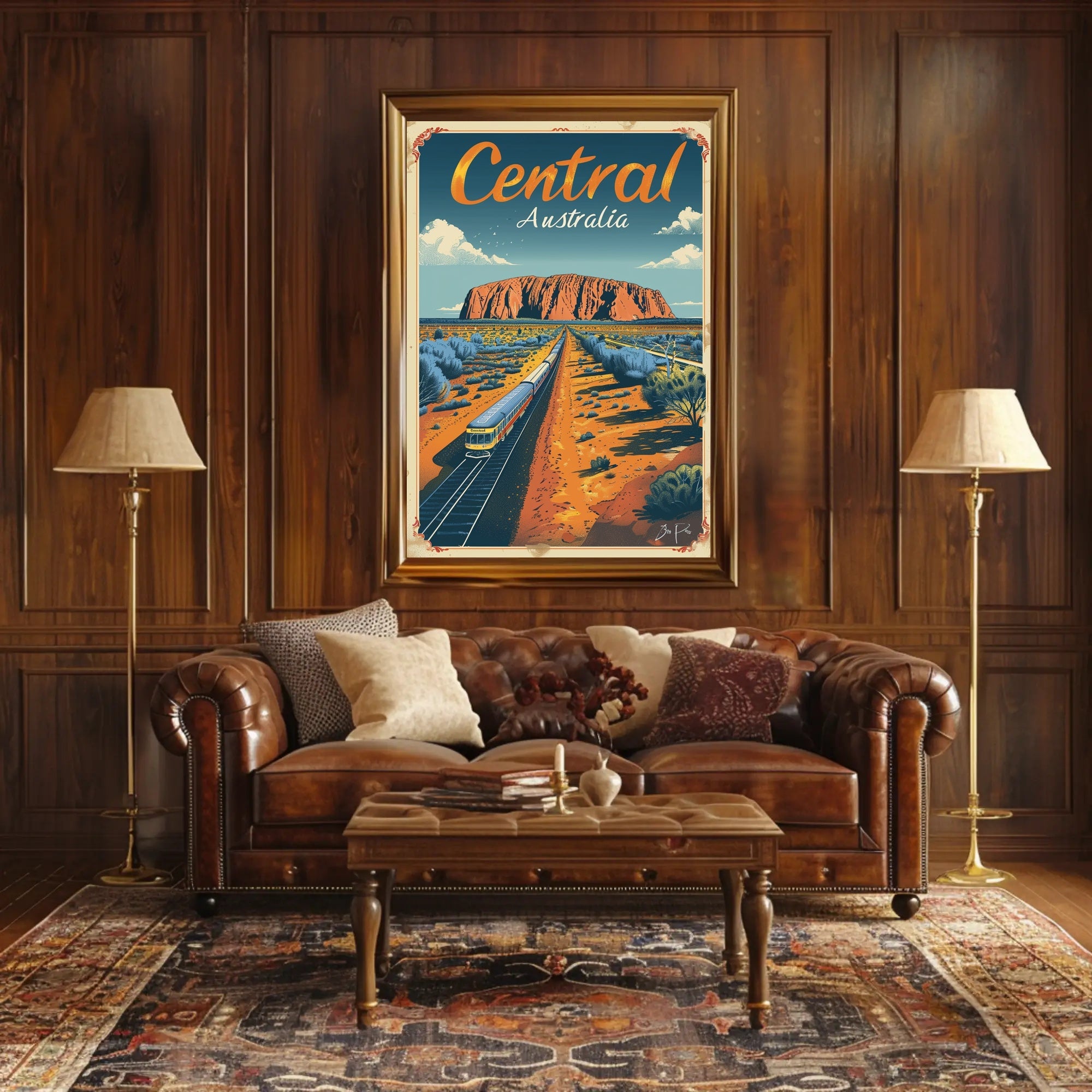Uluru Australia Vintage Travel Adventure Poster PosterGoat