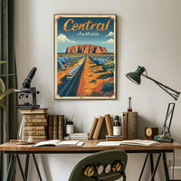 Uluru Australia Vintage Travel Adventure Poster PosterGoat