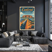 Uluru Australia Vintage Travel Adventure Poster PosterGoat