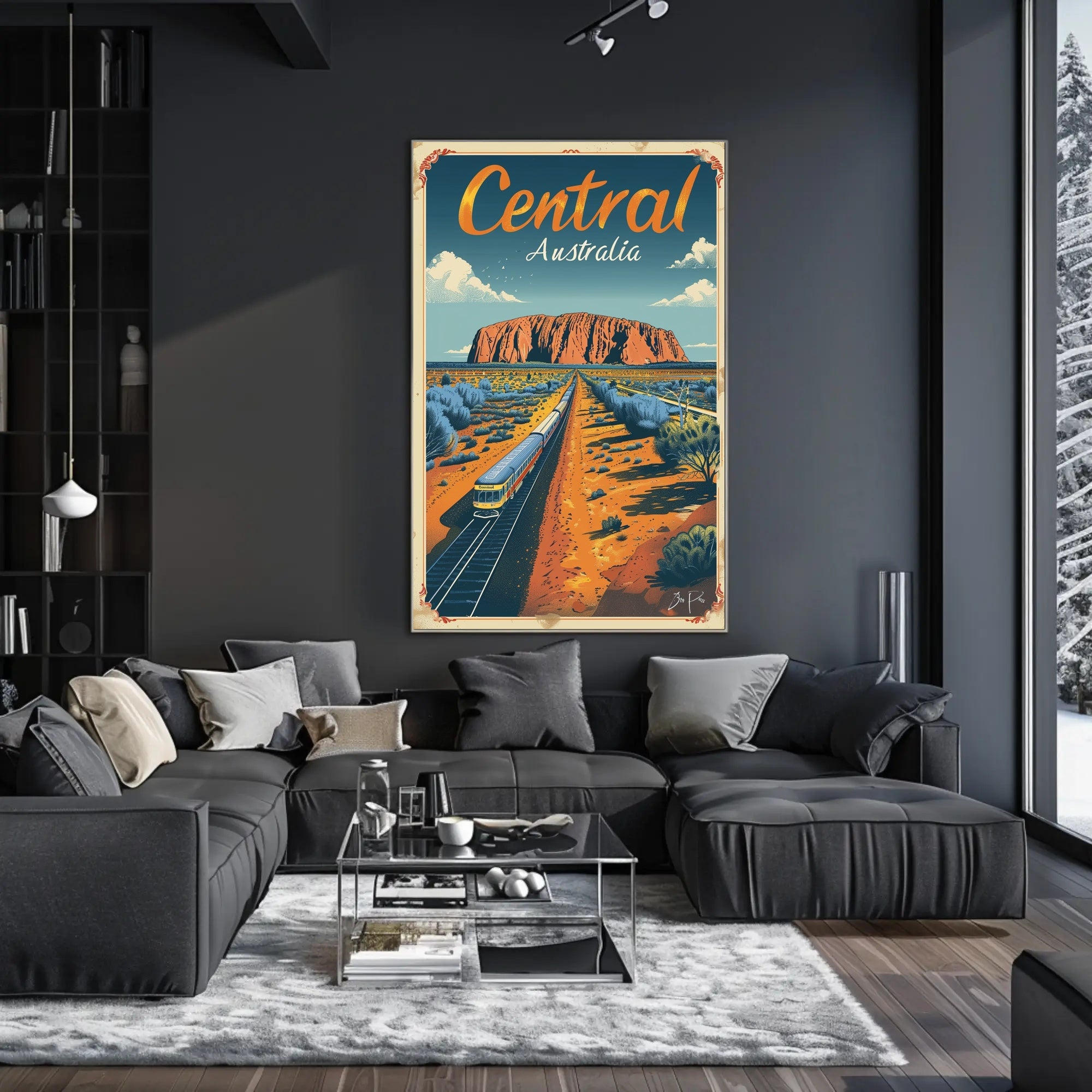 Uluru Australia Vintage Travel Adventure Poster PosterGoat