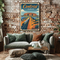 Uluru Australia Vintage Travel Adventure Poster PosterGoat