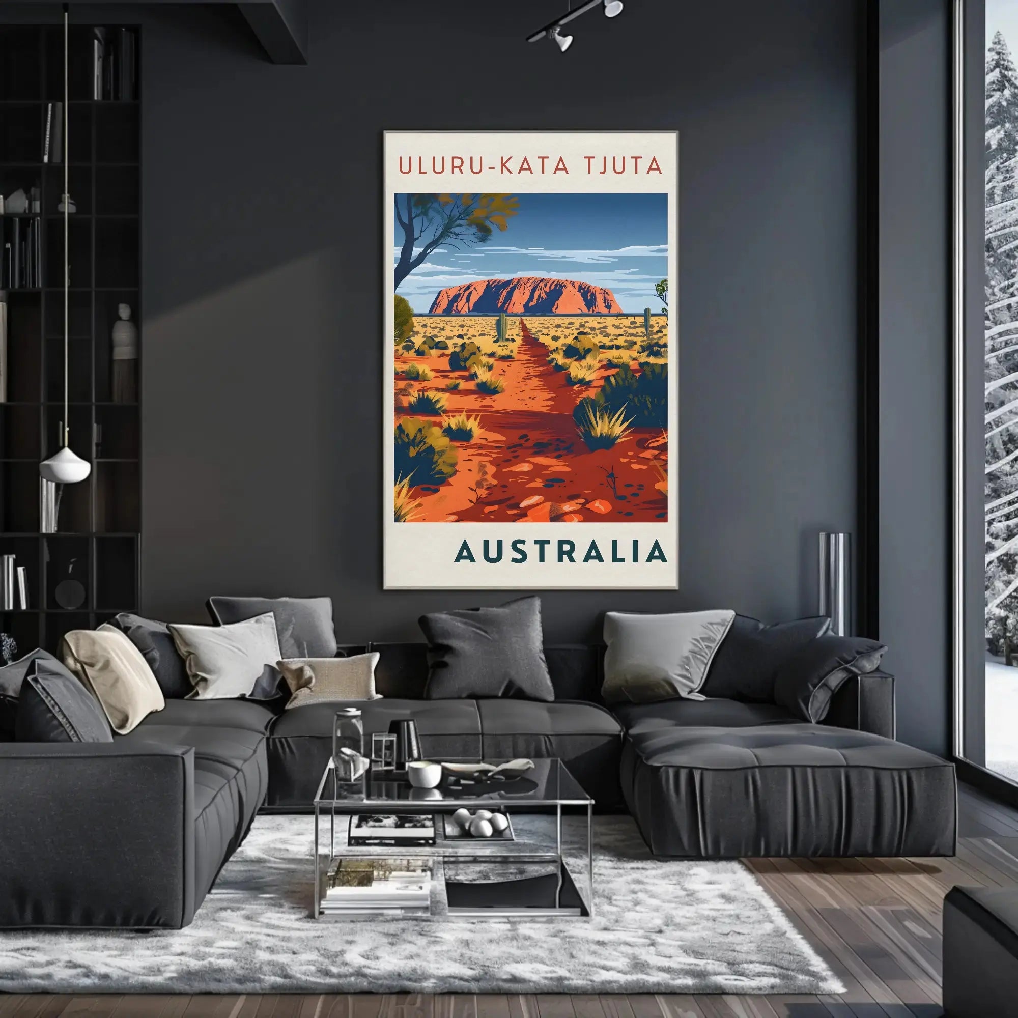 Uluru in Vintage Australian Travel National Park Poster PosterGoat
