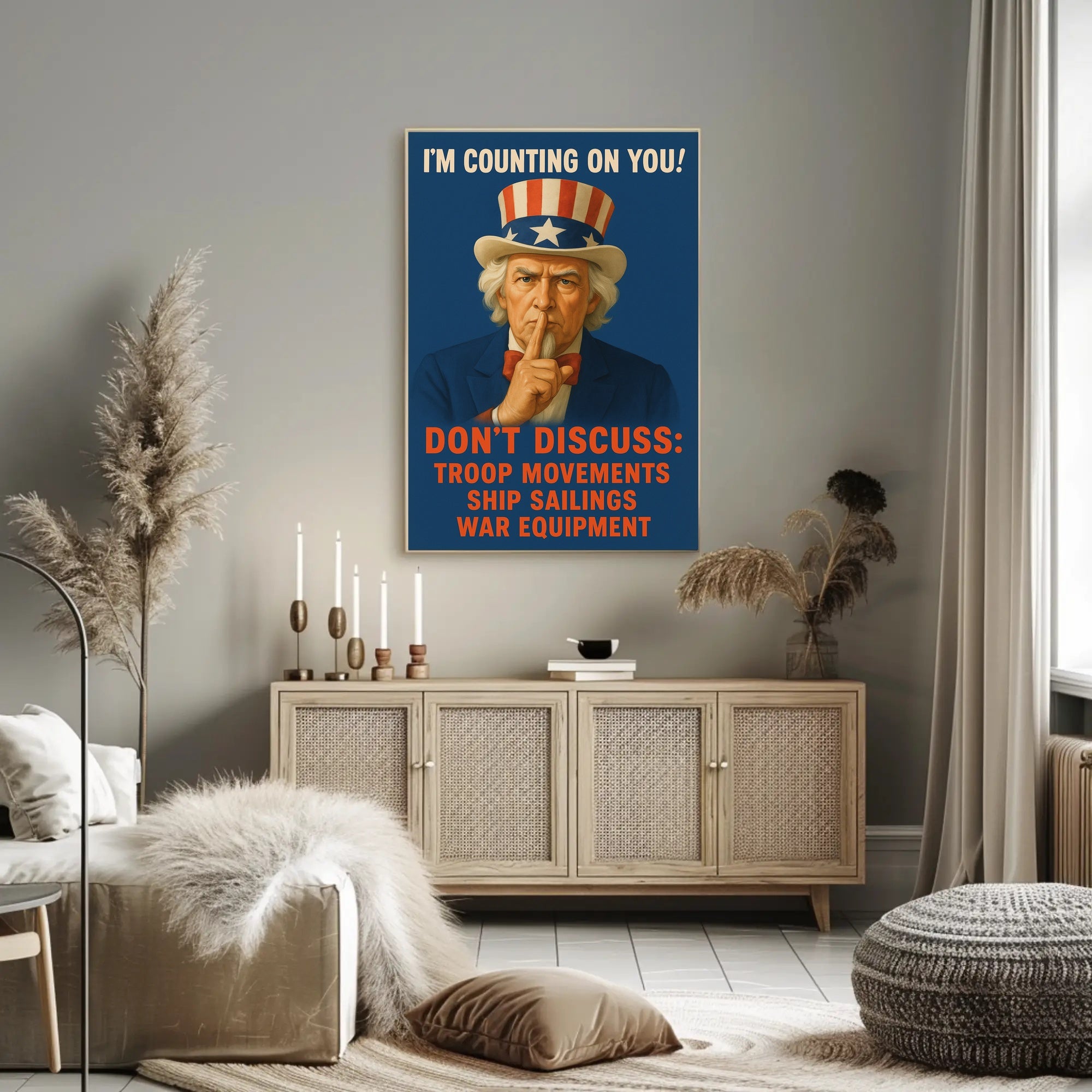 Uncle Sam Patriotic WWII Tribute Poster PosterGoat