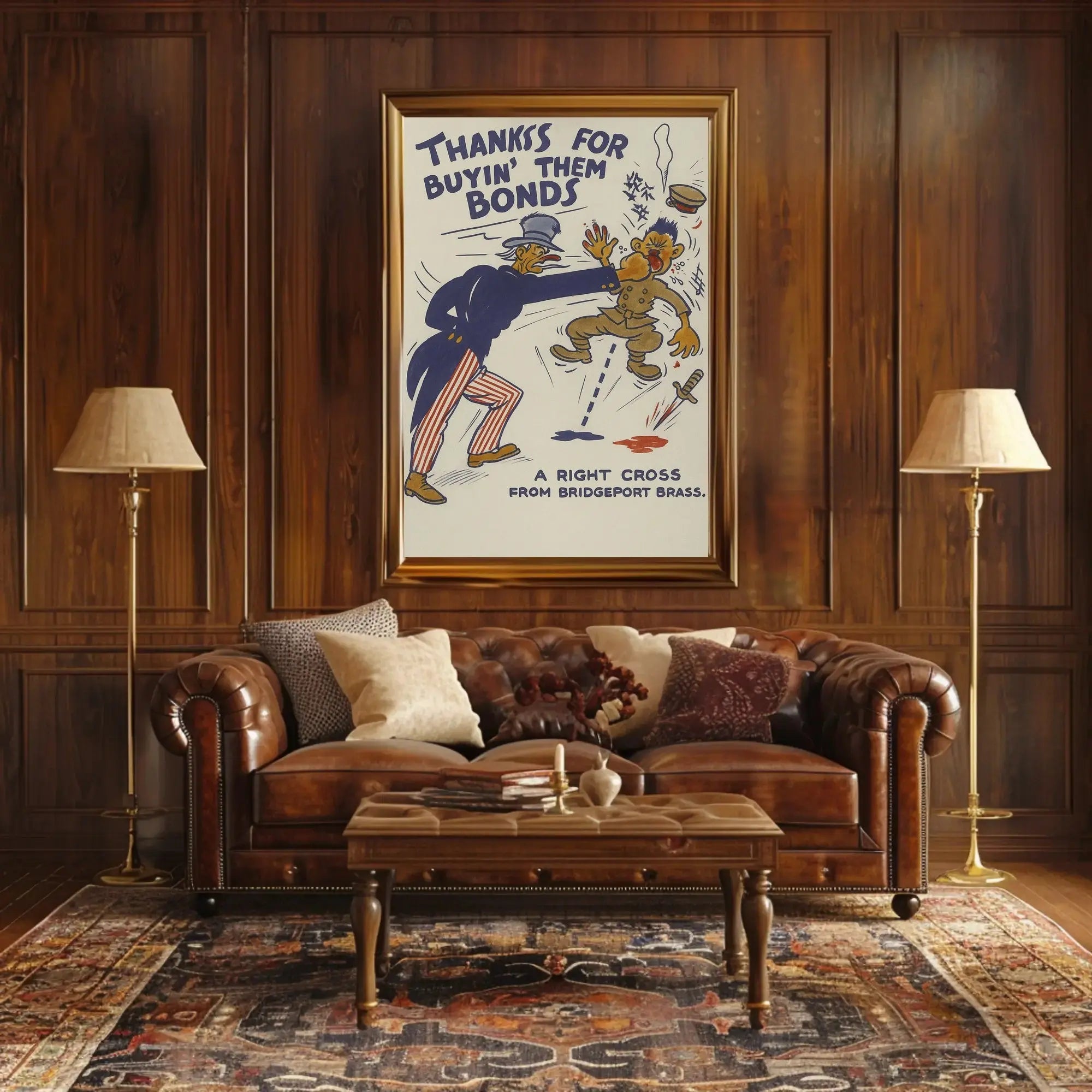 Uncle Sam Punches Enemy in WWII Propaganda Poster PosterGoat
