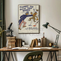 Uncle Sam Punches Enemy in WWII Propaganda Poster PosterGoat