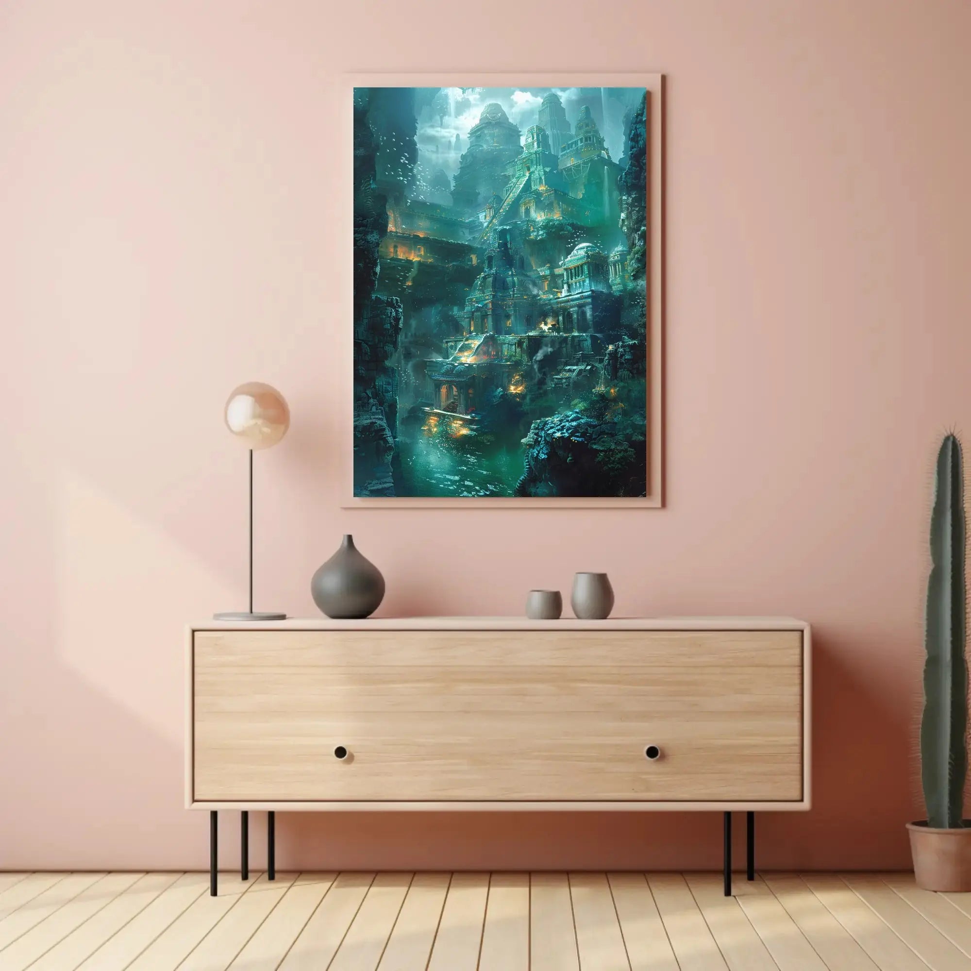 Underwater Ancient City Fantasy Futuristic Sci-Fi Poster PosterGoat