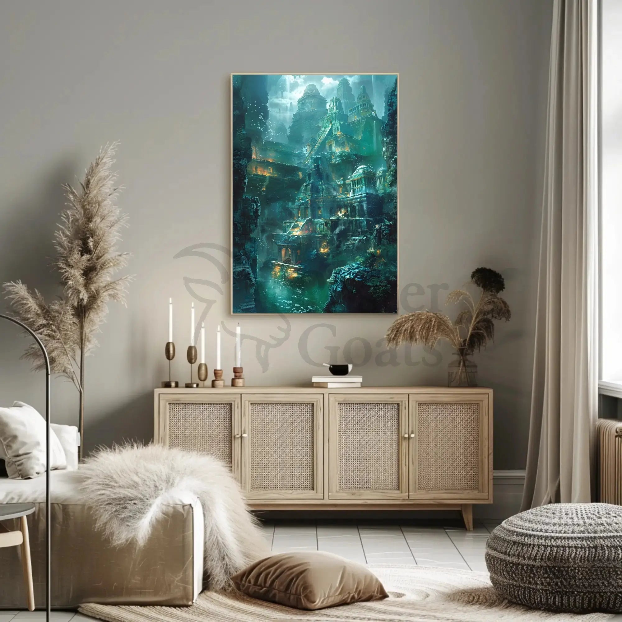 Underwater Ancient City Fantasy Futuristic Sci-Fi Poster PosterGoat