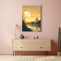 United States Capitol at Sunset Artistic Poster PosterGoat