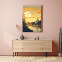United States Capitol at Sunset Artistic Poster PosterGoat