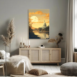 United States Capitol at Sunset Artistic Poster PosterGoat
