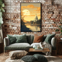 United States Capitol at Sunset Artistic Poster PosterGoat