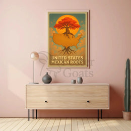 United States Mexican Roots Cultural Heritage Poster PosterGoat