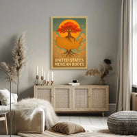 United States Mexican Roots Cultural Heritage Poster PosterGoat