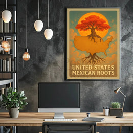 United States Mexican Roots Cultural Heritage Poster PosterGoat