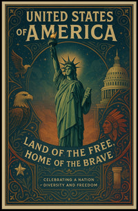 United States Of America Land Of The Poster PosterGoat